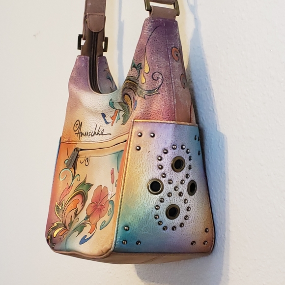 ANUSCHKA PURSE GENUINE LEATHER MIDIUM HOBO - Picture 5 of 10